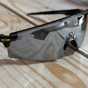 Oakley Encoders Black with Silver mirror Lenses - neon logos Sunglasses